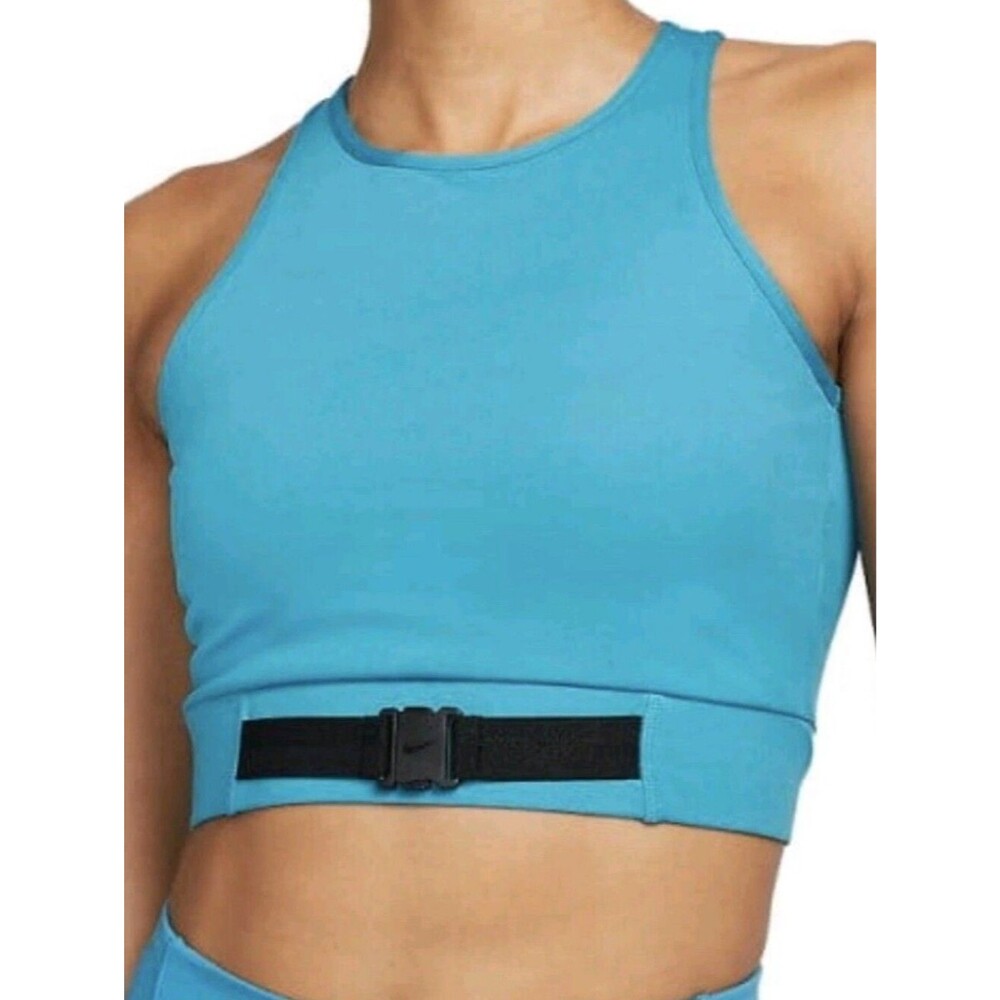 Nike Dri-FIT Buckle Cropped Training Tank Top Women Blue Size Small Athletic - Picture 8 of 8